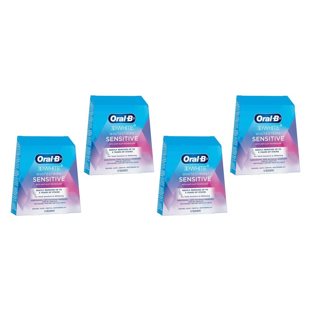 Oral-B 3D White Whitestrips Sensitive 14 Pack Bundle of 4