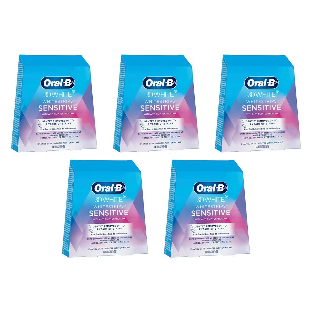 Oral-B 3D White Whitestrips Sensitive 14 Pack Bundle of 5