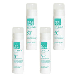 Maxiblock Sun Moisturising Lip Balm SPF 50+ Vanilla 12g Pack of 4