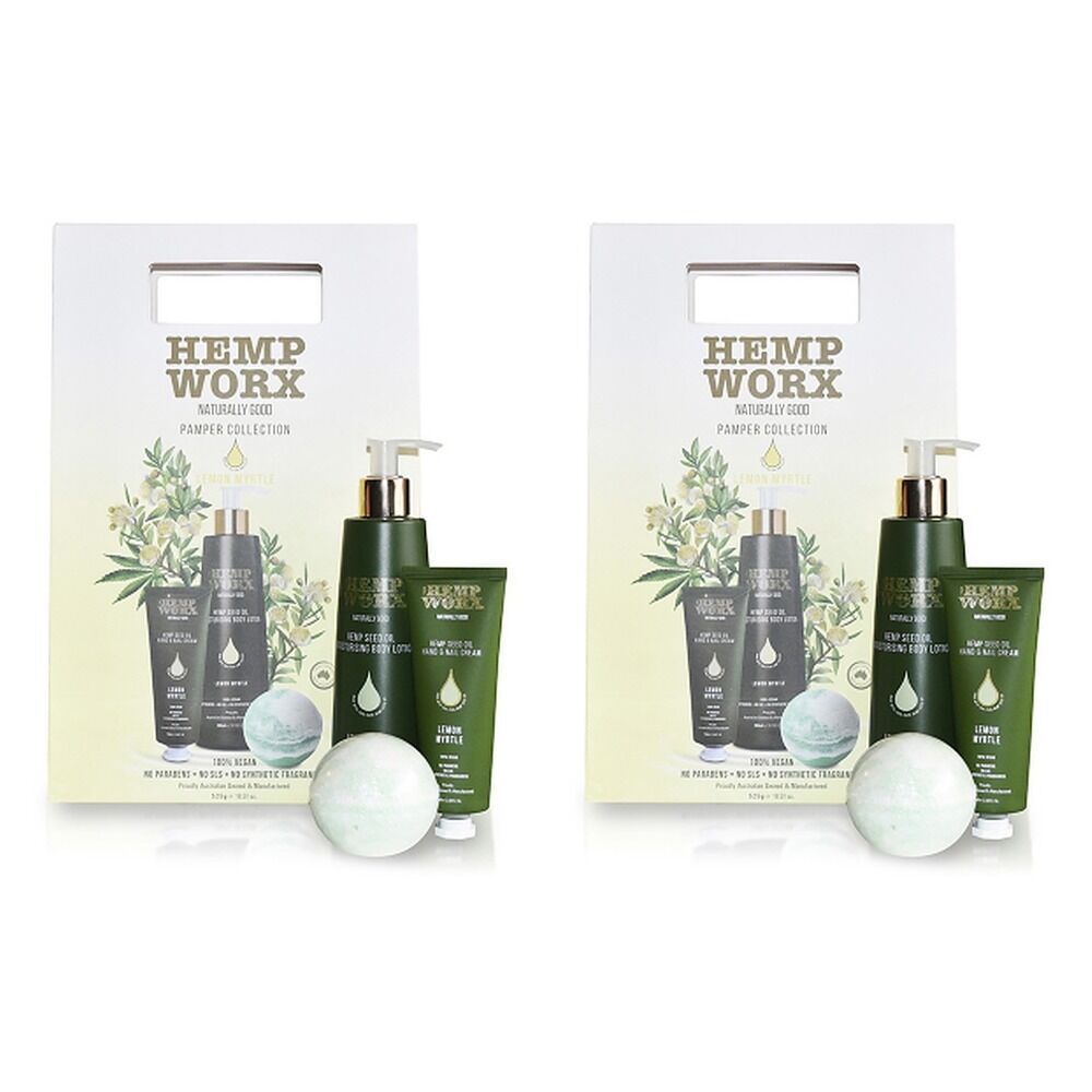 Hemp Worx Pamper Collection Gift Set Lemon Myrtle Pack of 2