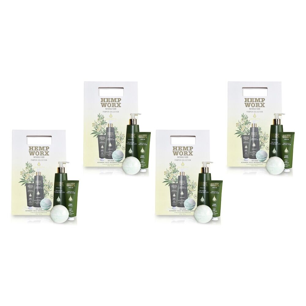 Hemp Worx Pamper Collection Gift Set Lemon Myrtle Pack of 4