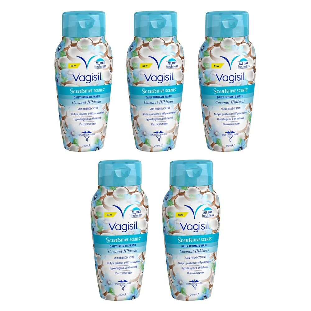 Vagisil Scentsitive Scents Coconut Hibiscus Intimate Wash 240mL Pack of 5
