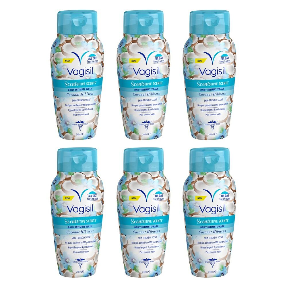 Vagisil Scentsitive Scents Coconut Hibiscus Intimate Wash 240mL Pack of 6