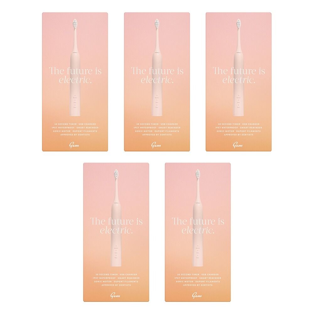 GEM Electric Toothbrush Watermelon Pack of 5