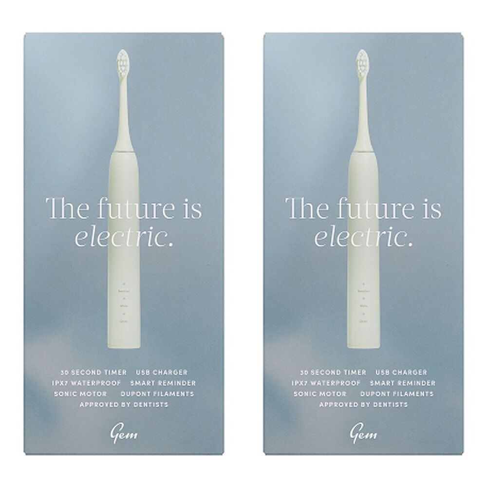 GEM Electric Toothbrush Mint Pack of 2