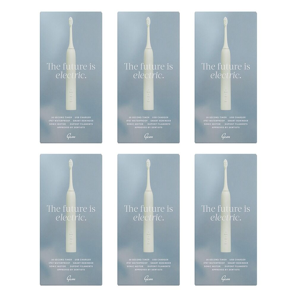 GEM Electric Toothbrush Mint Pack of 6