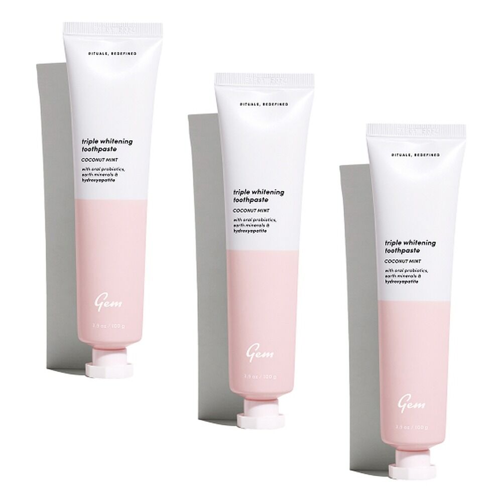 GEM Triple Whitening Toothpaste Coconut Mint 100g Pack of 3