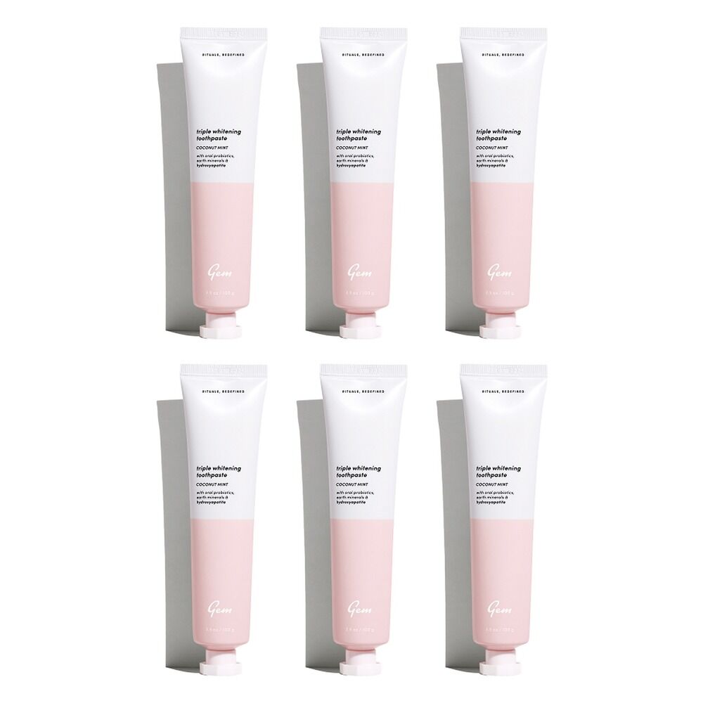 GEM Triple Whitening Toothpaste Coconut Mint 100g Pack of 6
