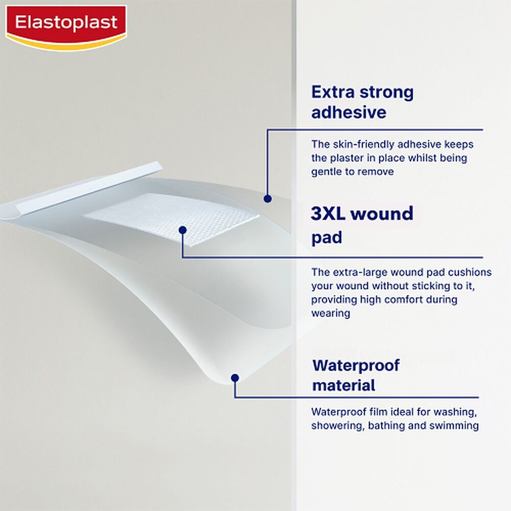 Elastoplast Waterproof 3XL Sterile Dressings 10 x 15cm