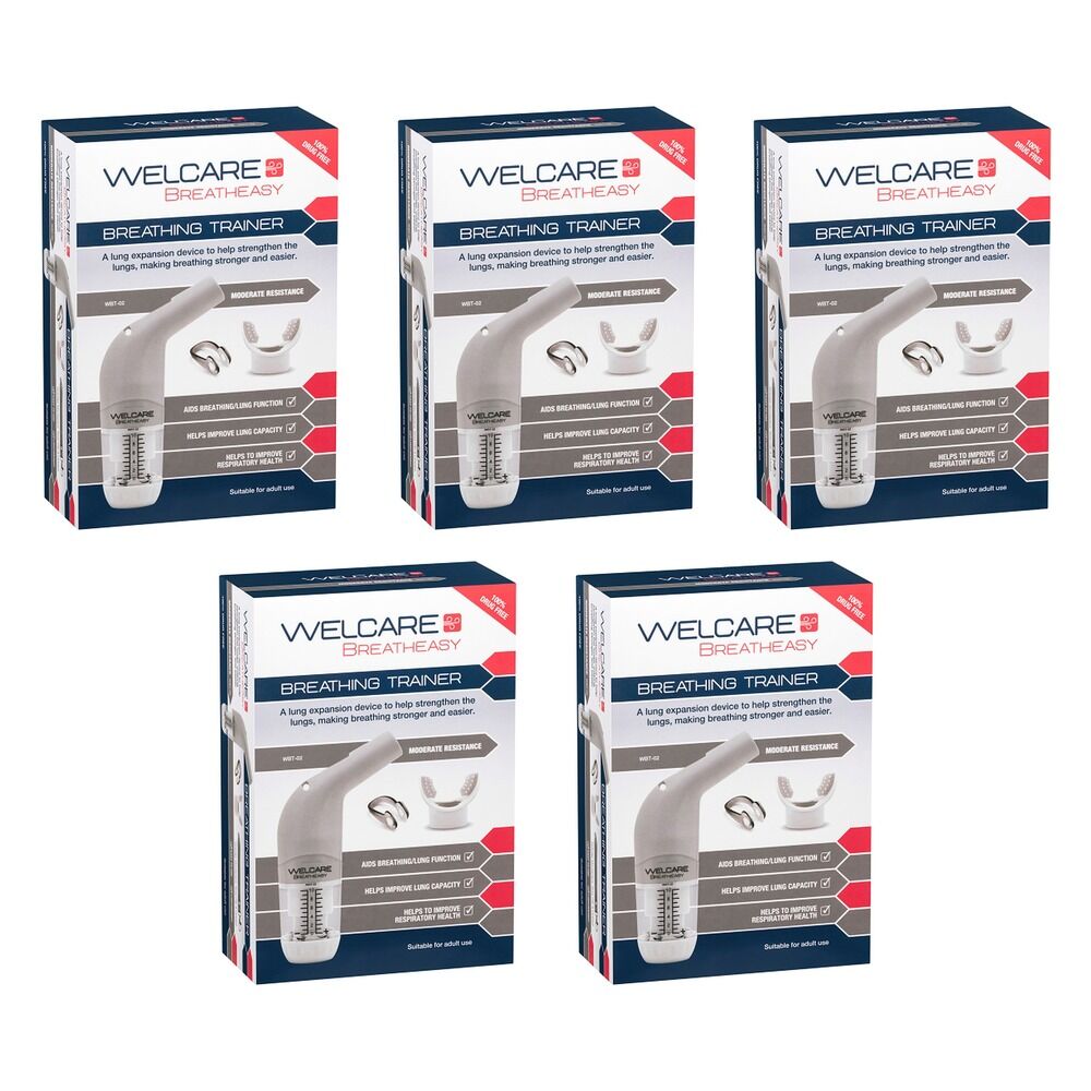 Welcare Breatheasy Breathing Trainer Moderate Resistance Pack of 5