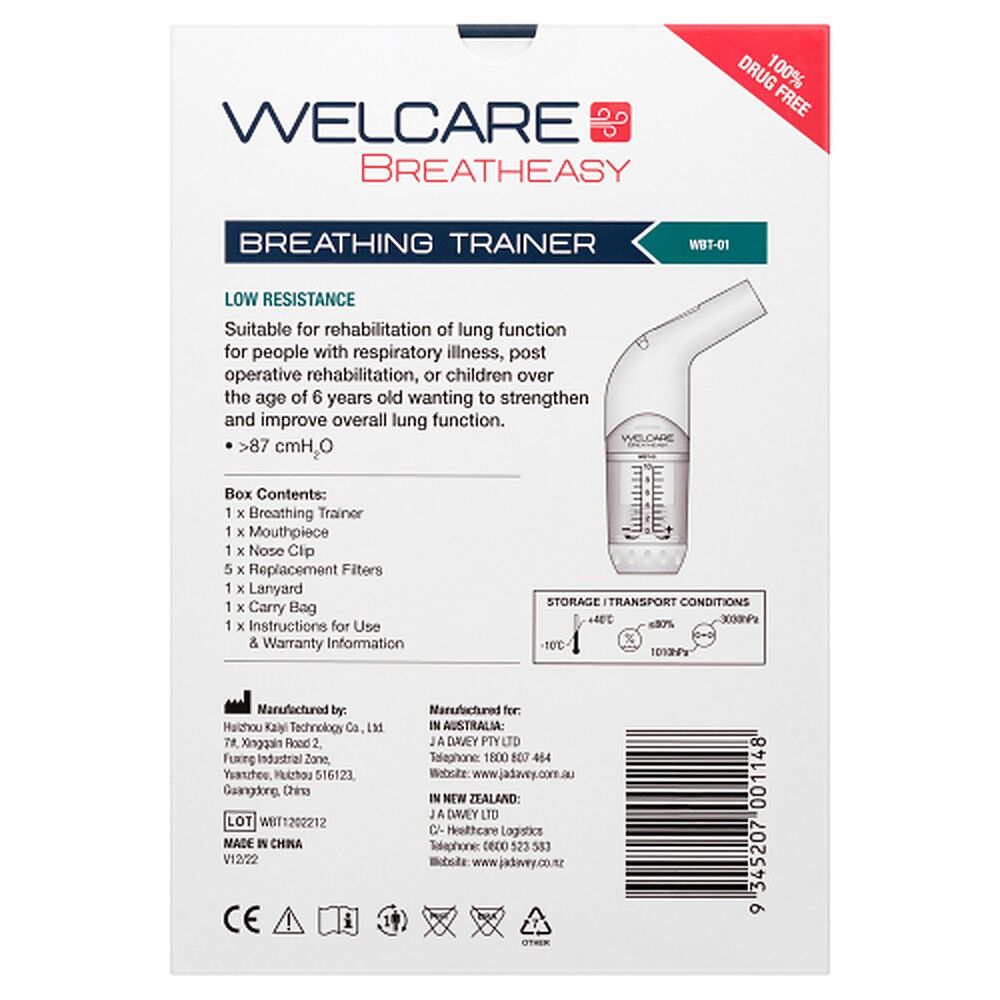 Welcare Breatheasy Breathing Trainer Low Resistance