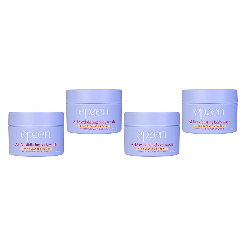 EpZen AHA Exfoliating Body Wash 200mL Pack of 4