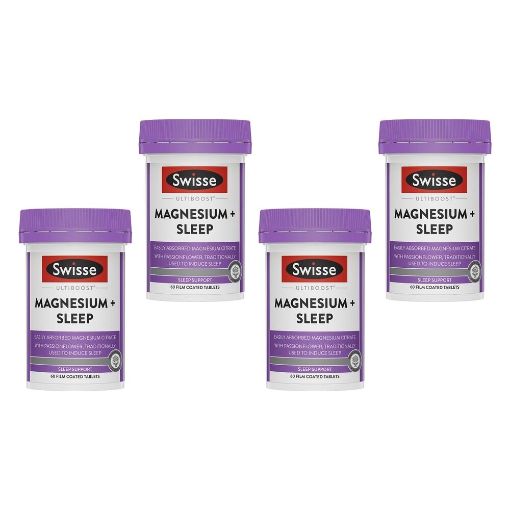 Swisse Ultiboost Magnesium + Sleep 60 Tablets Pack of 4