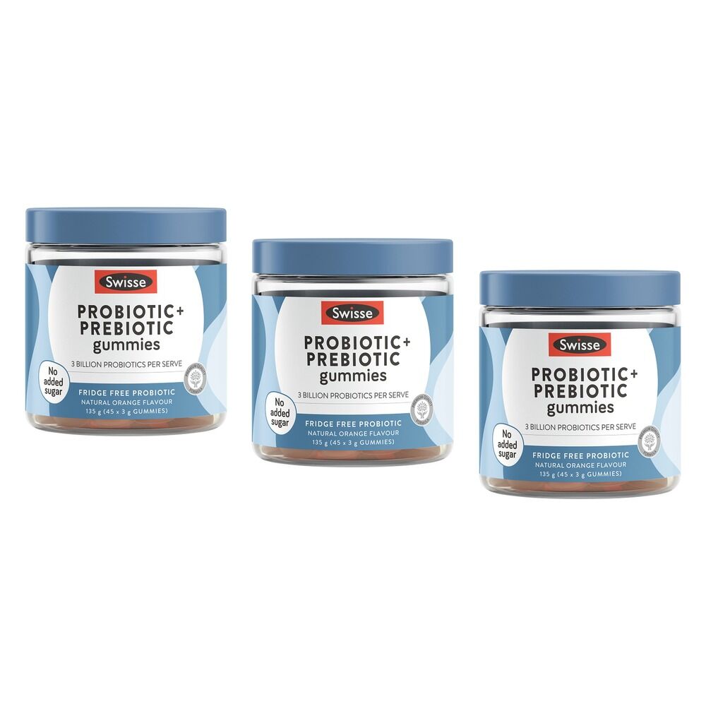 Swisse Probiotic & Prebiotic Gummies Orange 45 Pastilles Pack of 3