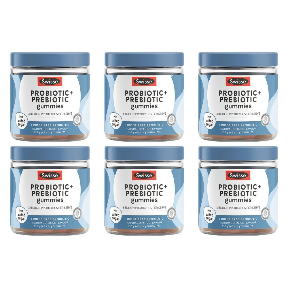 Swisse Probiotic & Prebiotic Gummies Orange 45 Pastilles Pack of 6