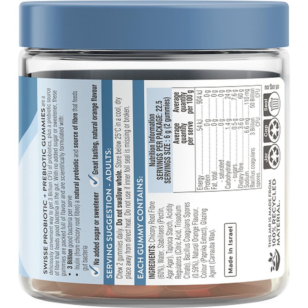 Swisse Probiotic & Prebiotic Gummies Orange 45 Pastilles