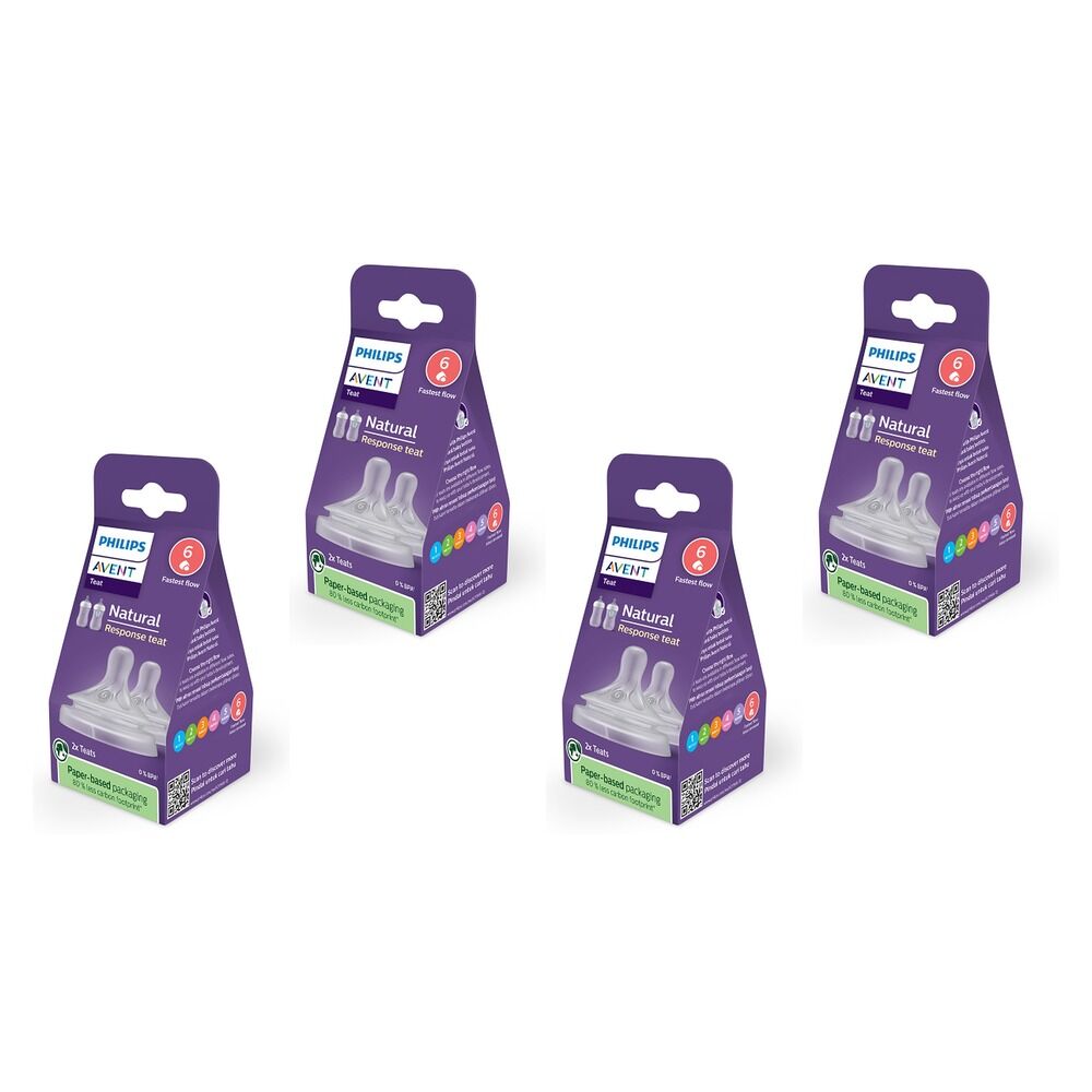 Philips Avent Natural Response Teats 9 Month+ Flow 6 2 Pack Bundle of 4