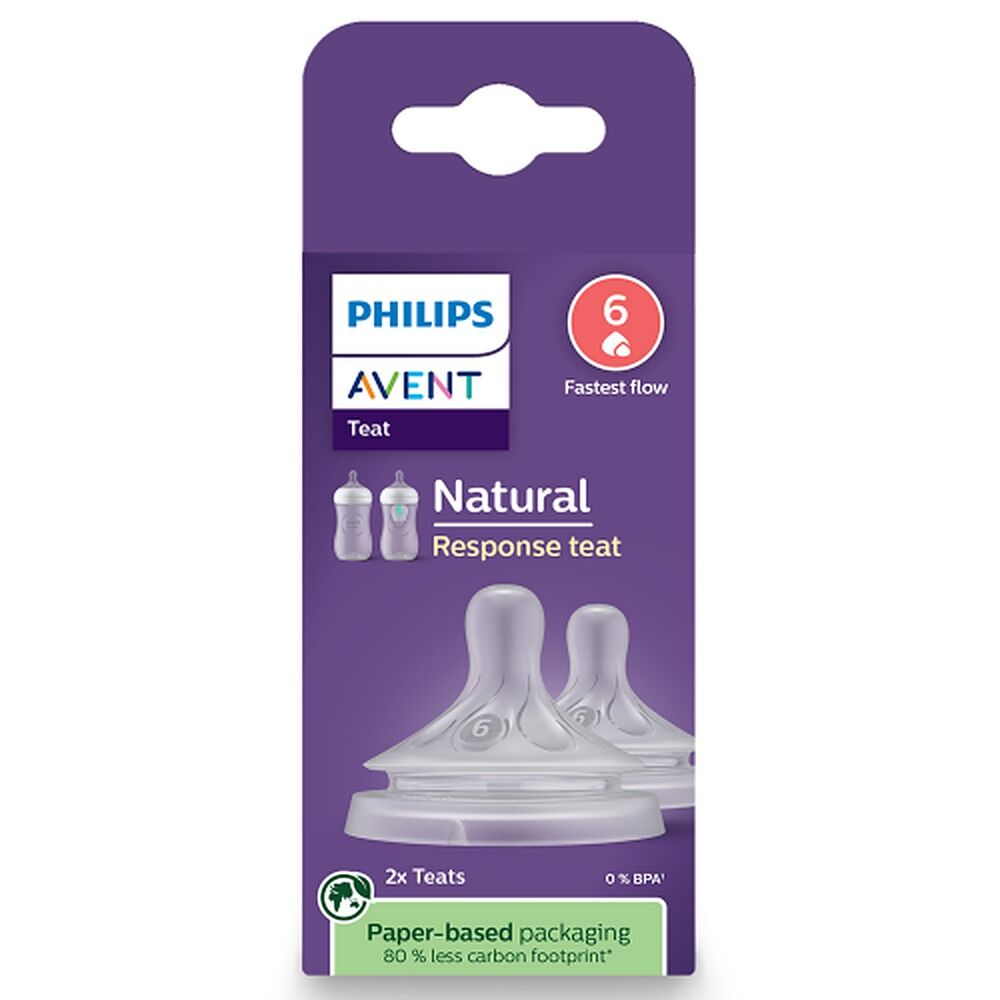 Philips Avent Natural Response Teats 9 Month+ Flow 6 2 Pack