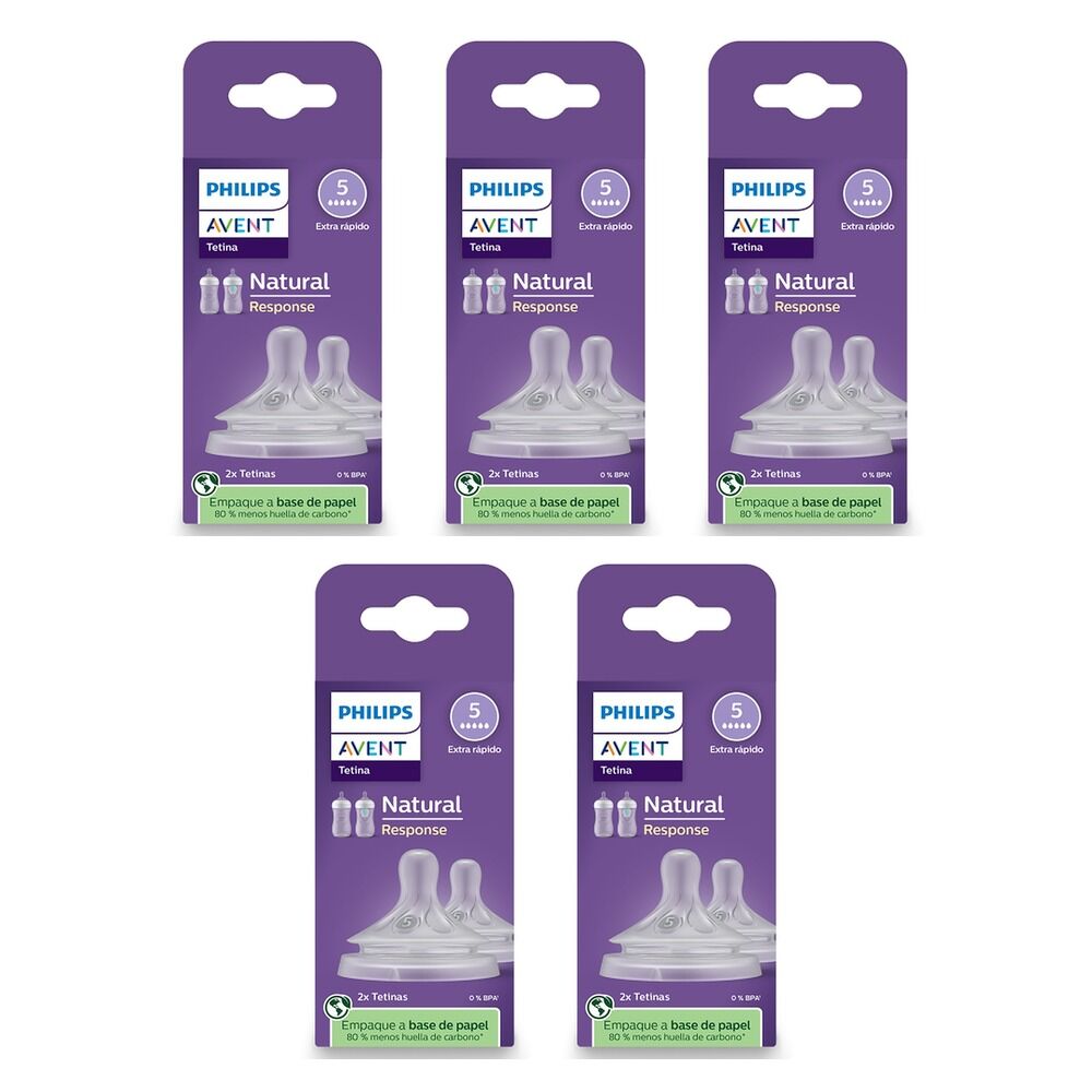 Philips Avent Natural Response Teats 6 Month+ Flow 5 2 Pack Bundle of 5