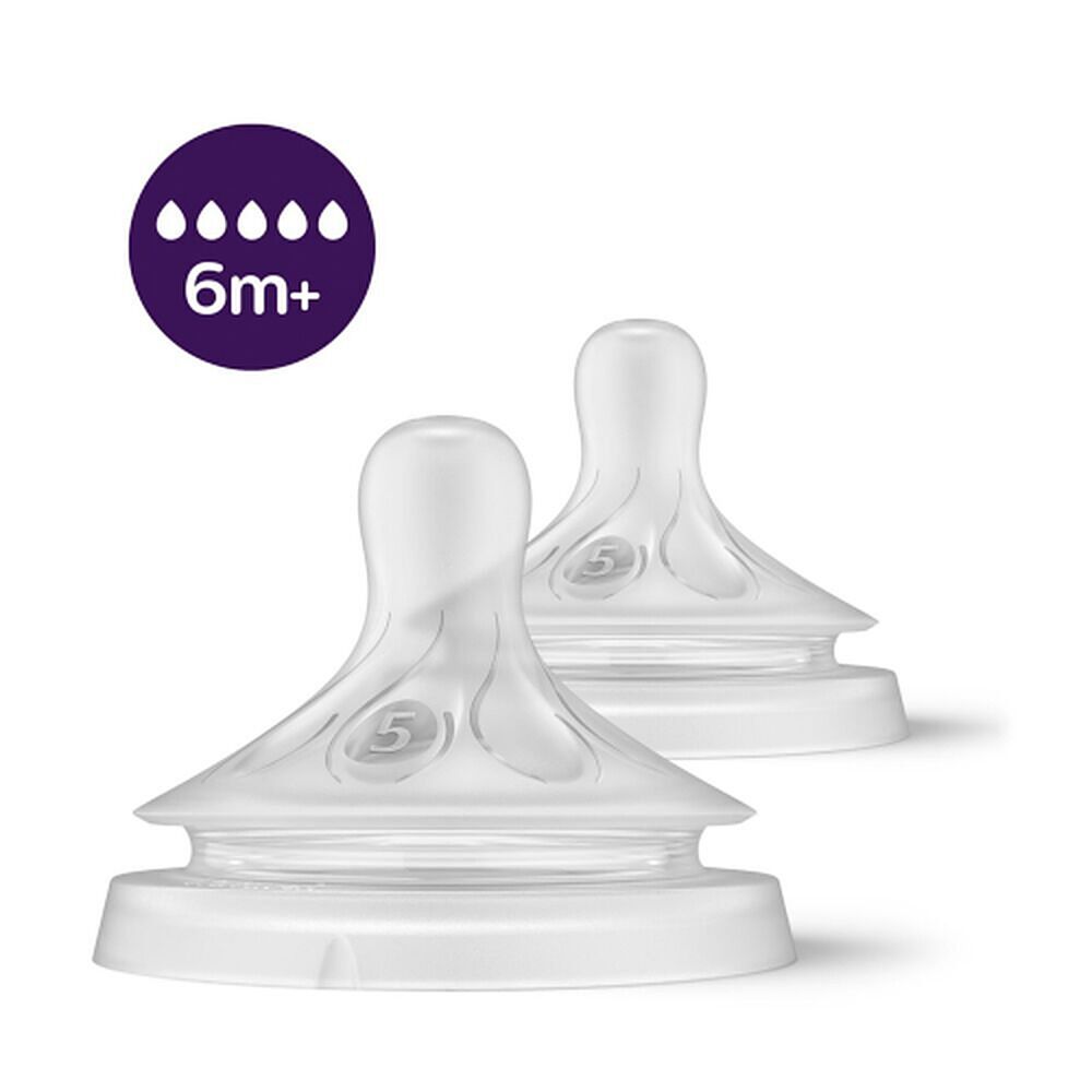 Philips Avent Natural Response Teats 6 Month+ Flow 5 2 Pack