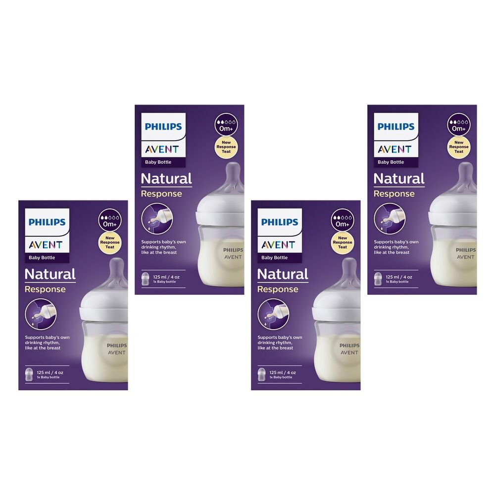 Philips Avent Natural Response 125mL Baby Bottle Pack of 4