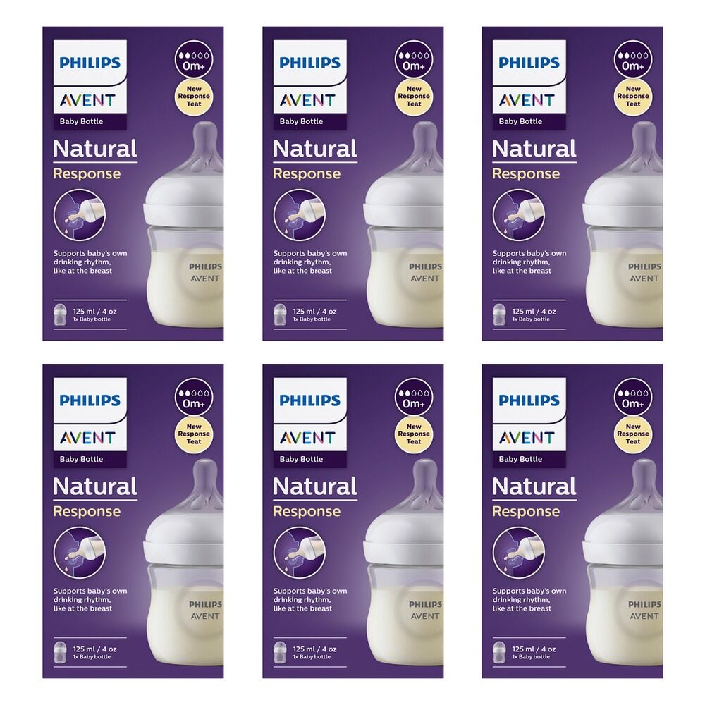 Philips Avent Natural Response 125mL Baby Bottle Pack of 6