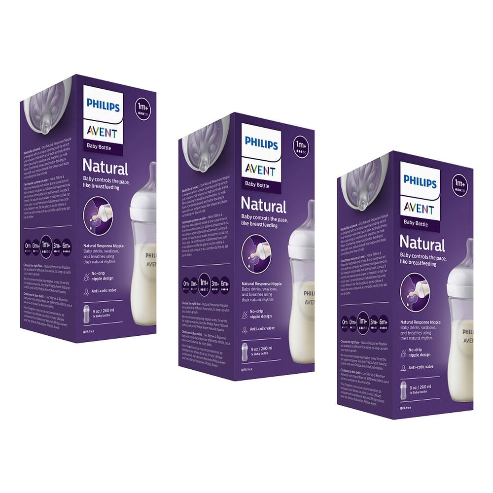 Philips Avent Natural Response 260mL Baby Bottle Pack of 3