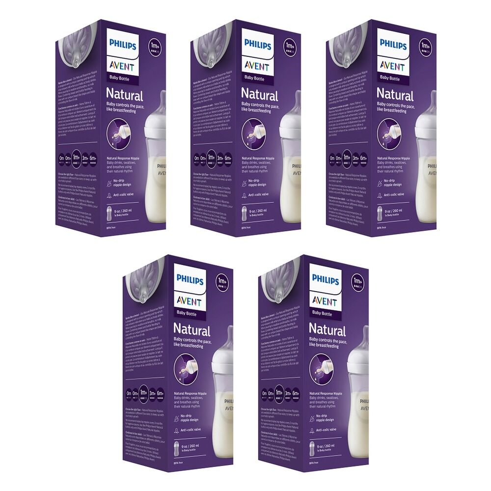 Philips Avent Natural Response 260mL Baby Bottle Pack of 5