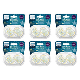 Philips Avent Ultra Air Nighttime Soother 18 Months+ 2 Pack Bundle of 6