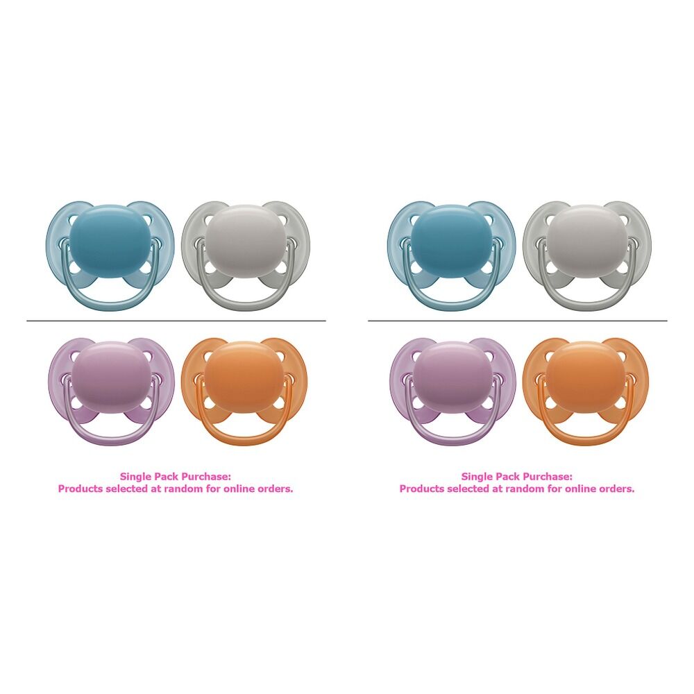 Philips Avent Ultra Soft Soother Plain 6-18 Months 2 Pack Bundle of 2