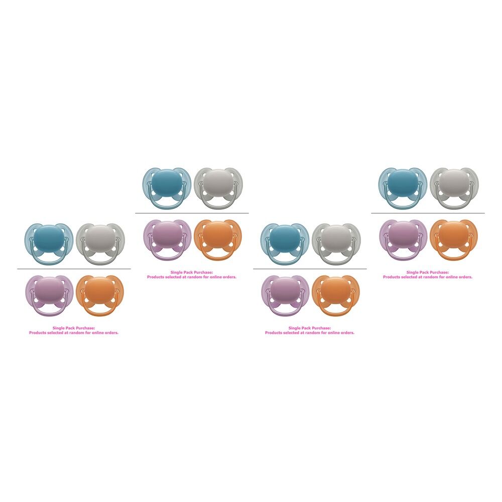 Philips Avent Ultra Soft Soother Plain 6-18 Months 2 Pack Bundle of 4