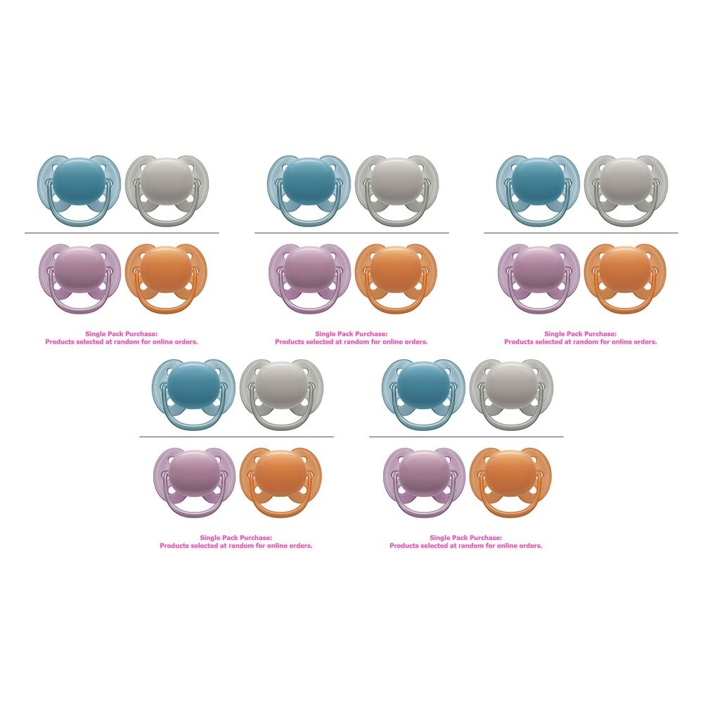 Philips Avent Ultra Soft Soother Plain 6-18 Months 2 Pack Bundle of 5