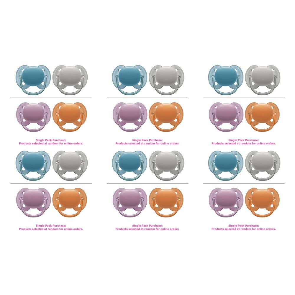 Philips Avent Ultra Soft Soother Plain 6-18 Months 2 Pack Bundle of 6