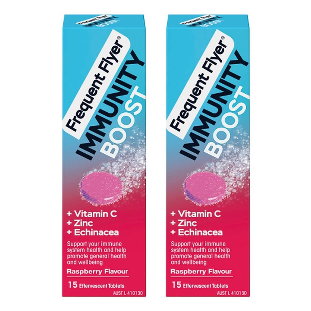 Frequent Flyer Immunity Boost Raspberry 15 Tablets Pack of 2