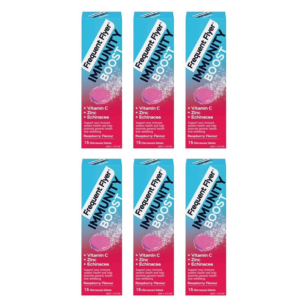Frequent Flyer Immunity Boost Raspberry 15 Tablets Pack of 6