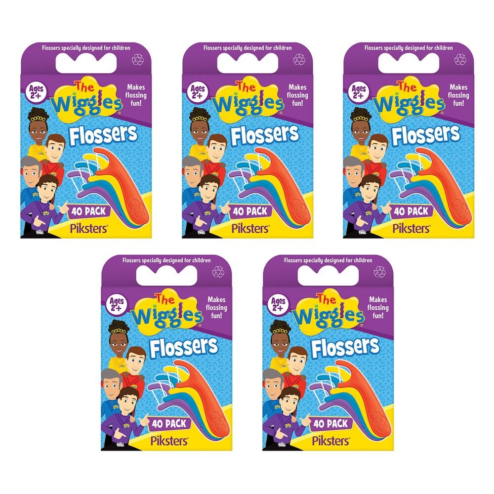 Piksters The Wiggles Flossers 40 Pack x 6 Bundle of 5