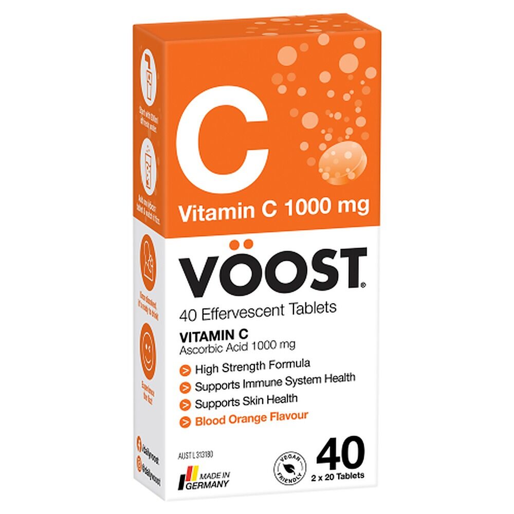 VOOST Vitamin C 1000mg Blood Orange Forty Effervescent Tablets