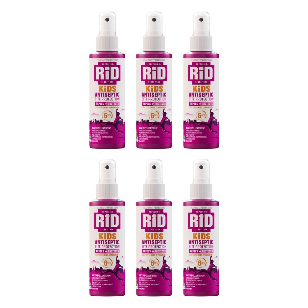 RID KiDS Antiseptic Bite Protection Spray 100mL Pack of 6