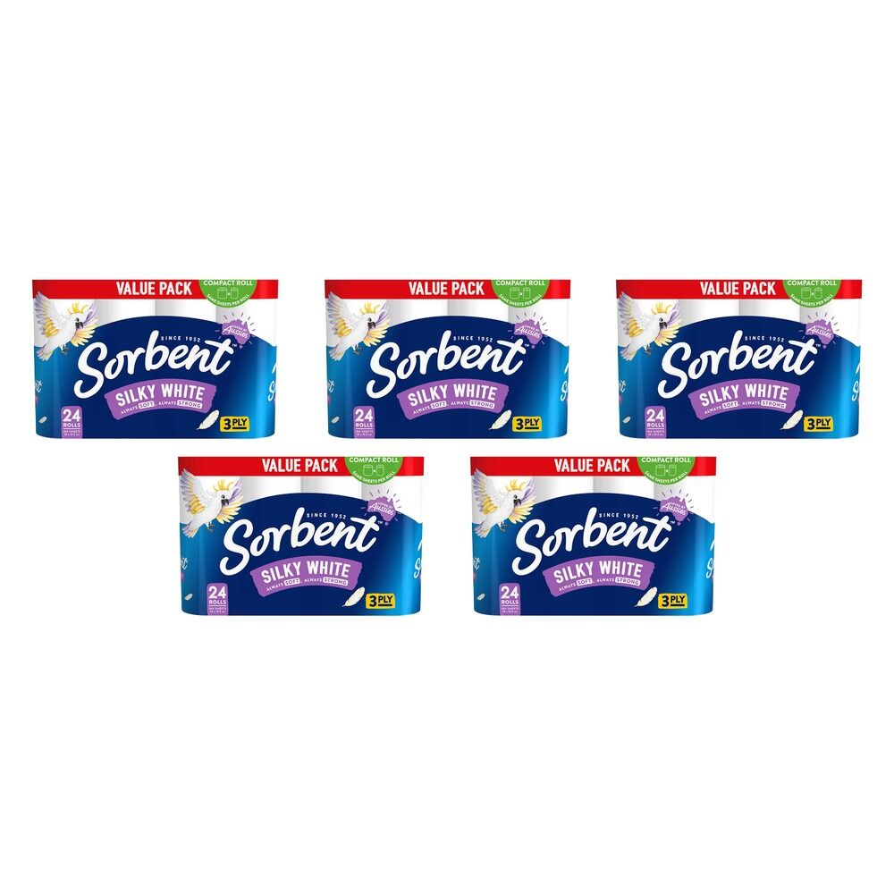 Sorbent Toilet Tissue 24 Pack Bundle of 5