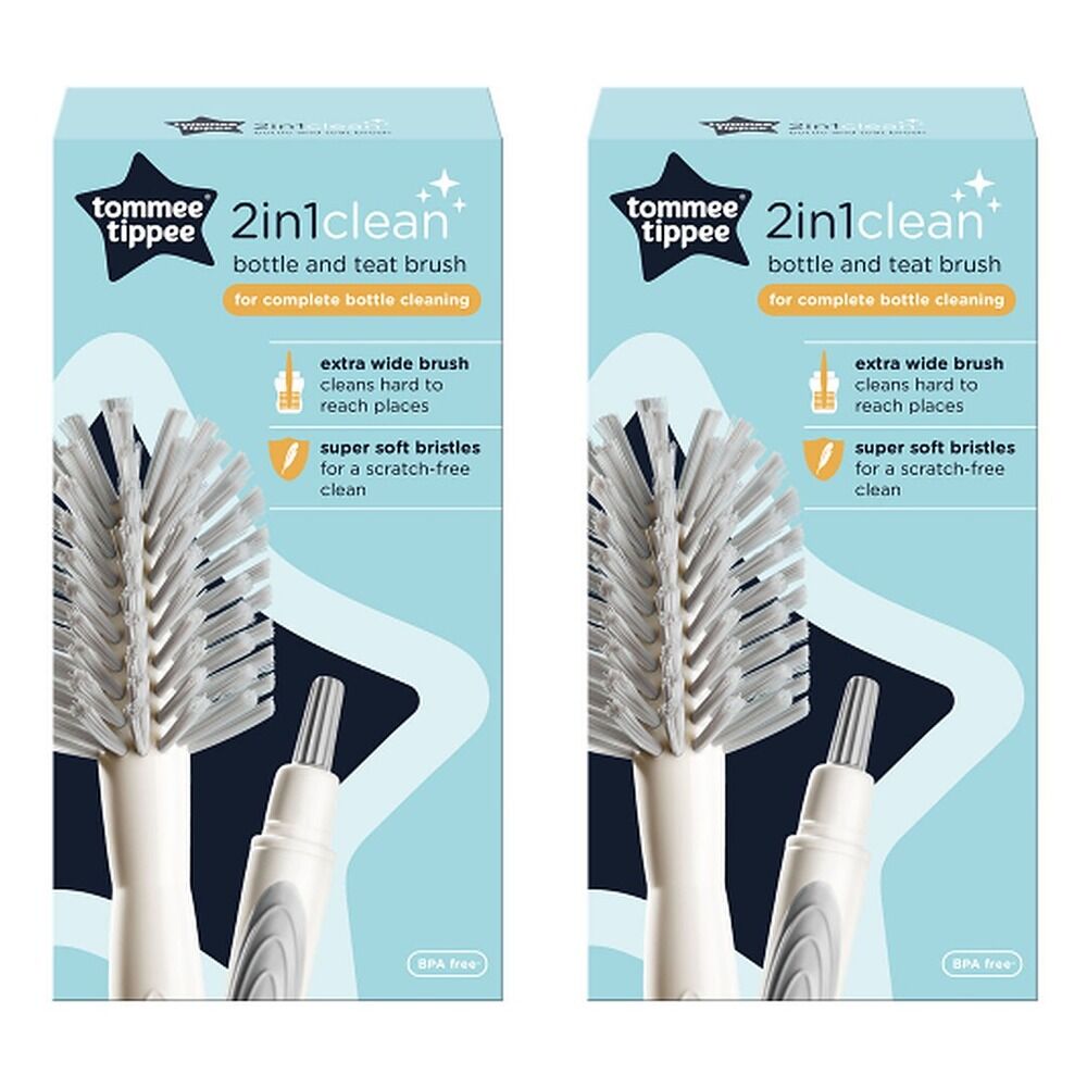 Tommee Tippee 2in1Clean Bottle and Teat Brush Pack of 2
