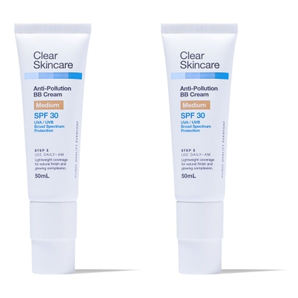 Clear Skincare Anti-Pollution BB Cream SPF30 Medium 50mL Pack of 2