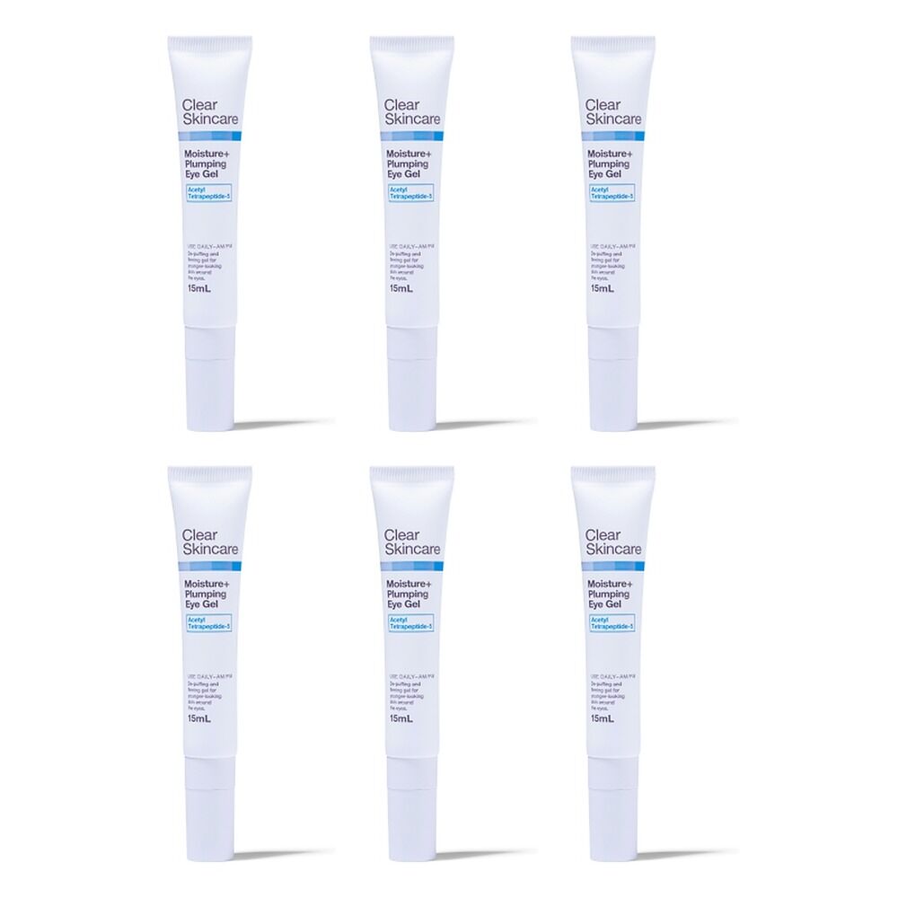 Clear Skincare Moisture+ Plumping Eye Gel with Acetyl Tetrapeptide-5 Pack of 6