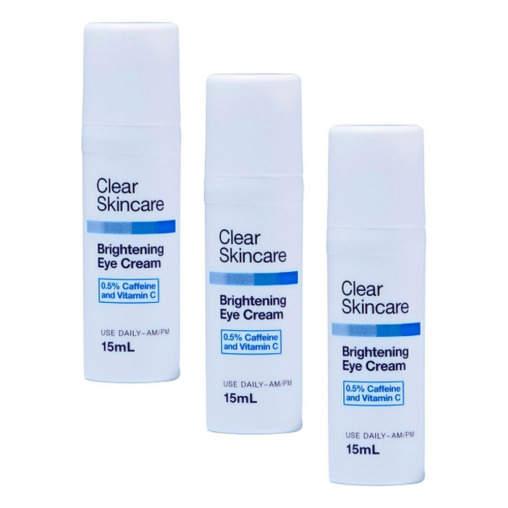 Clear Skincare Brightening Eye Cream with 0.5% Caffeine and Vitamin C Pack of 3