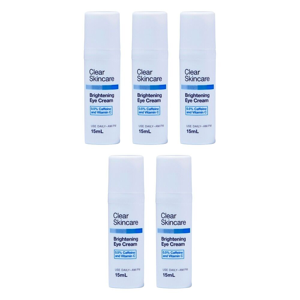 Clear Skincare Brightening Eye Cream with 0.5% Caffeine and Vitamin C Pack of 5