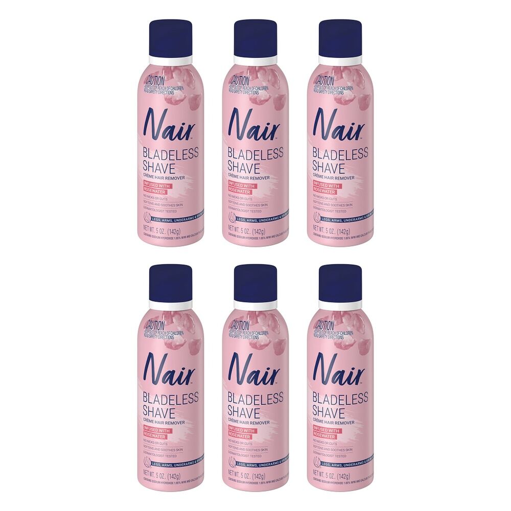 Nair Bladeless Shave Rosewater 142g Pack of 6