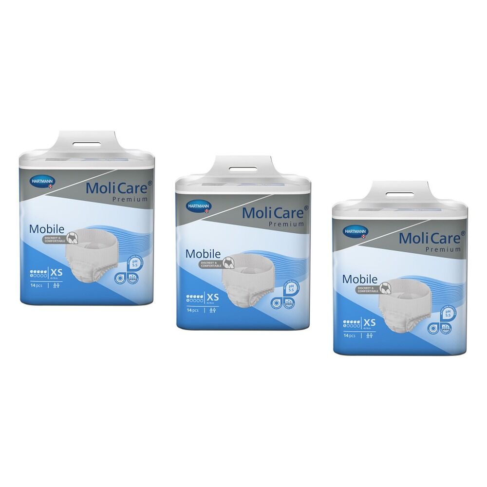 MoliCare Premium Mobile 6 Drop Extra Small 14 Pack x 4 Bundle of 3