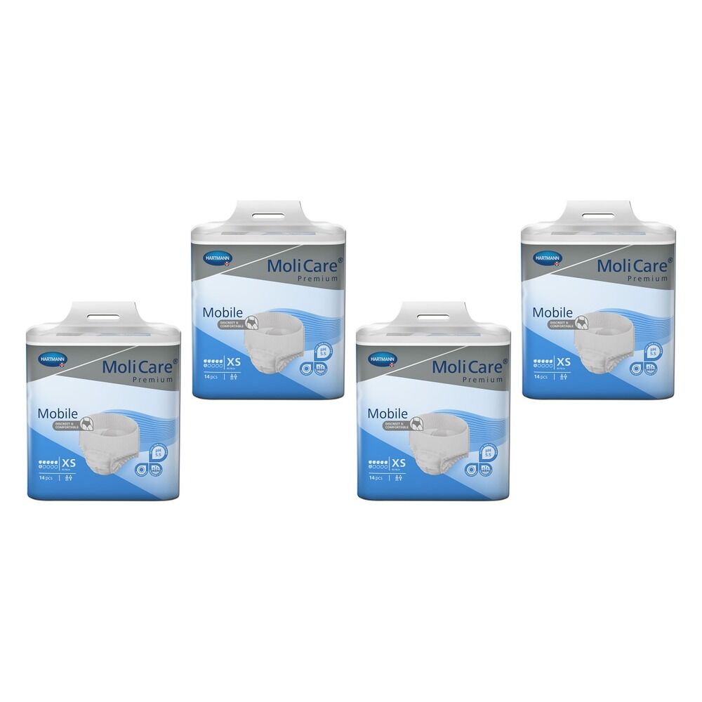 MoliCare Premium Mobile 6 Drop Extra Small 14 Pack x 4 Bundle of 4