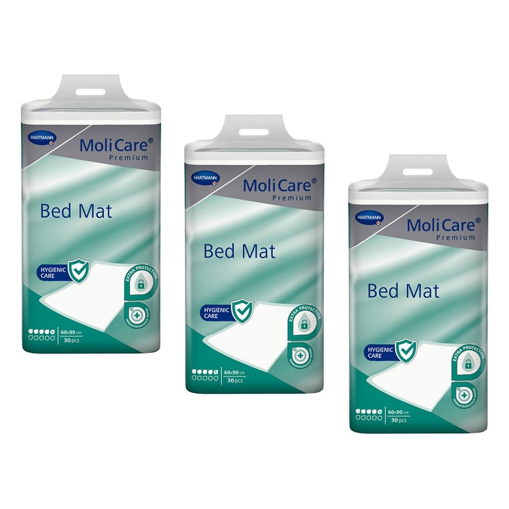MoliCare Premium Bed Mat 5 Drops 60 x 90cm 30 Pack x 4 Bundle of 3