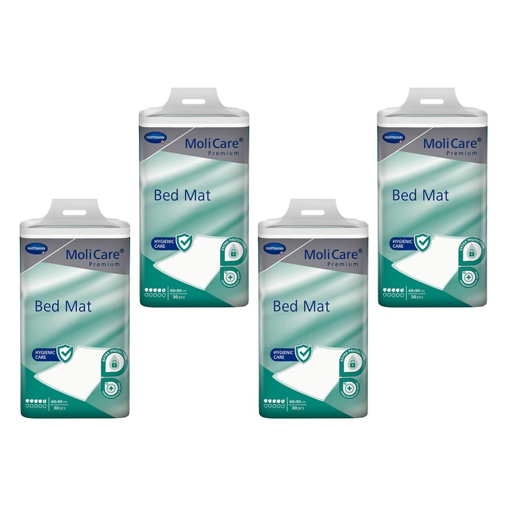 MoliCare Premium Bed Mat 5 Drops 60 x 90cm 30 Pack x 4 Bundle of 4