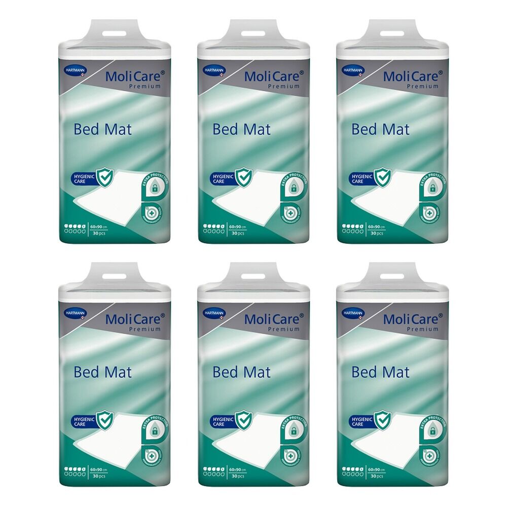 MoliCare Premium Bed Mat 5 Drops 60 x 90cm 30 Pack x 4 Bundle of 6